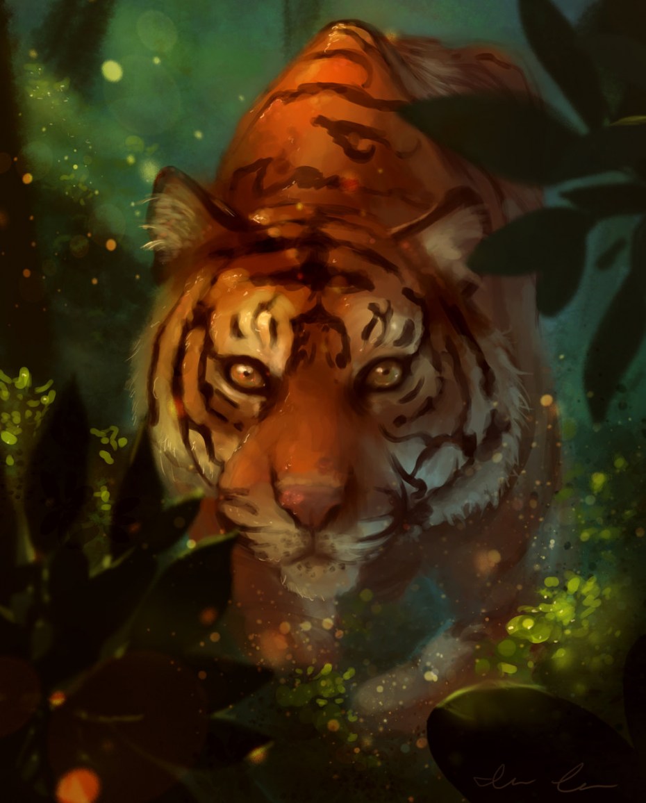 Тигр в листве