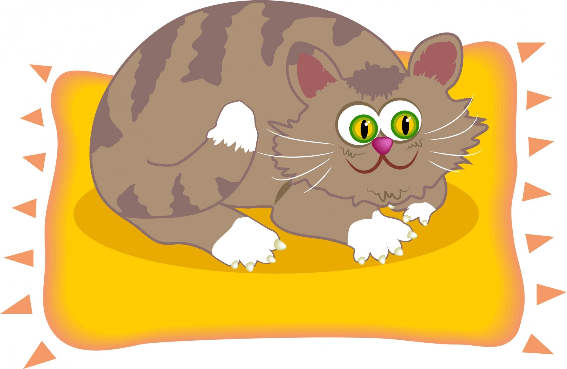 Толстый кот на коврике