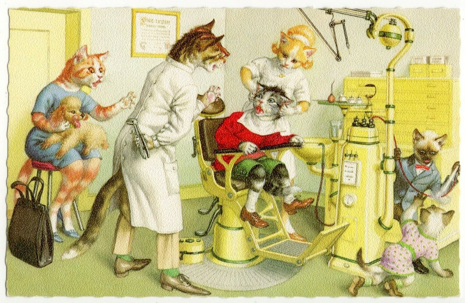 Картина котик в парикмахерской