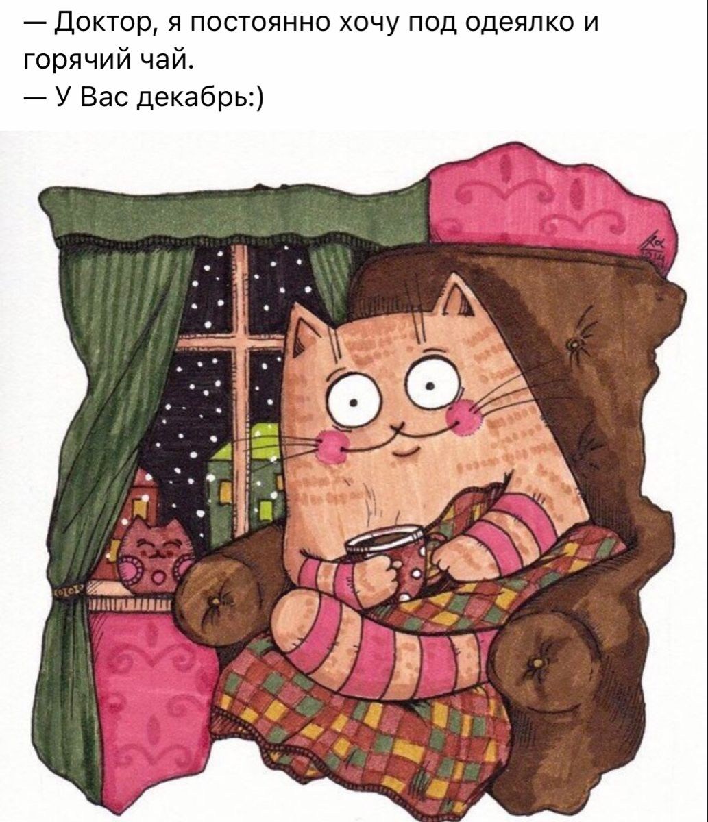 Уютный котик иллюстрация