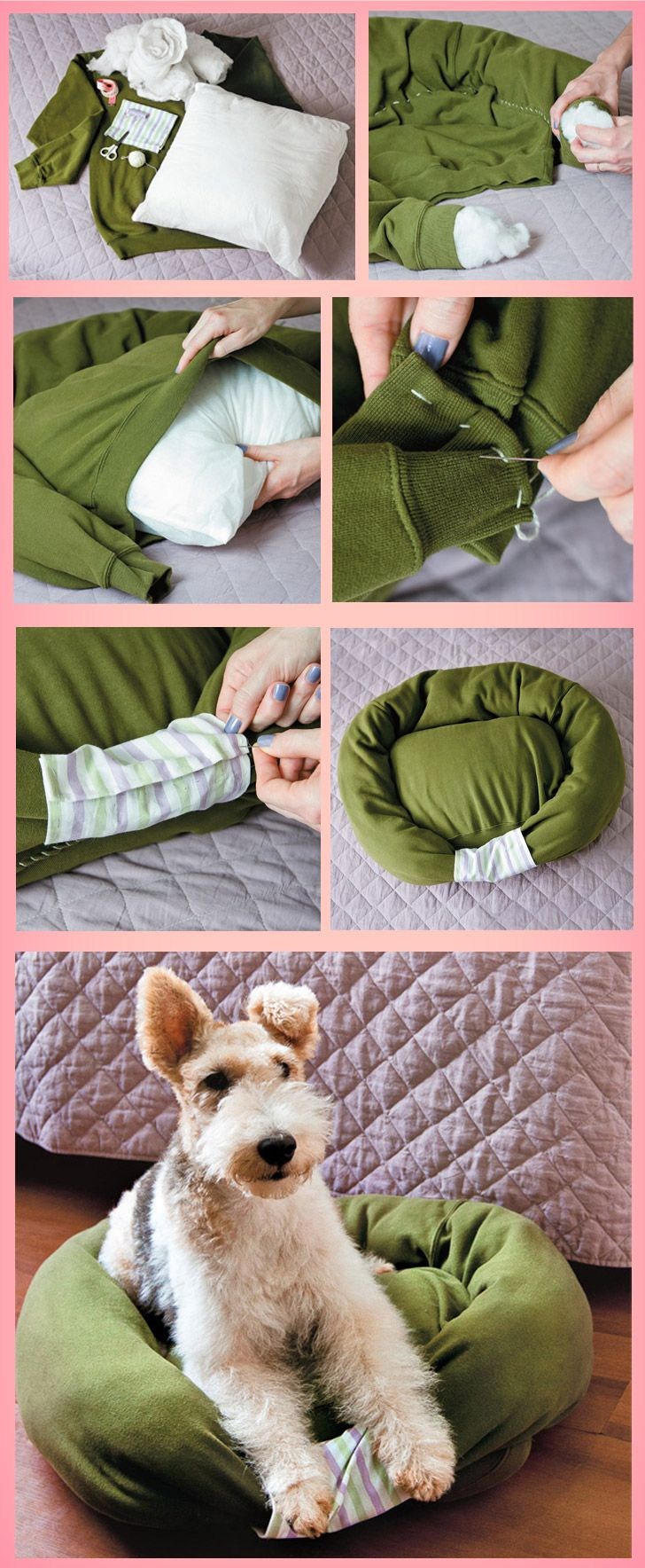 Лежанка для собаки из свитера