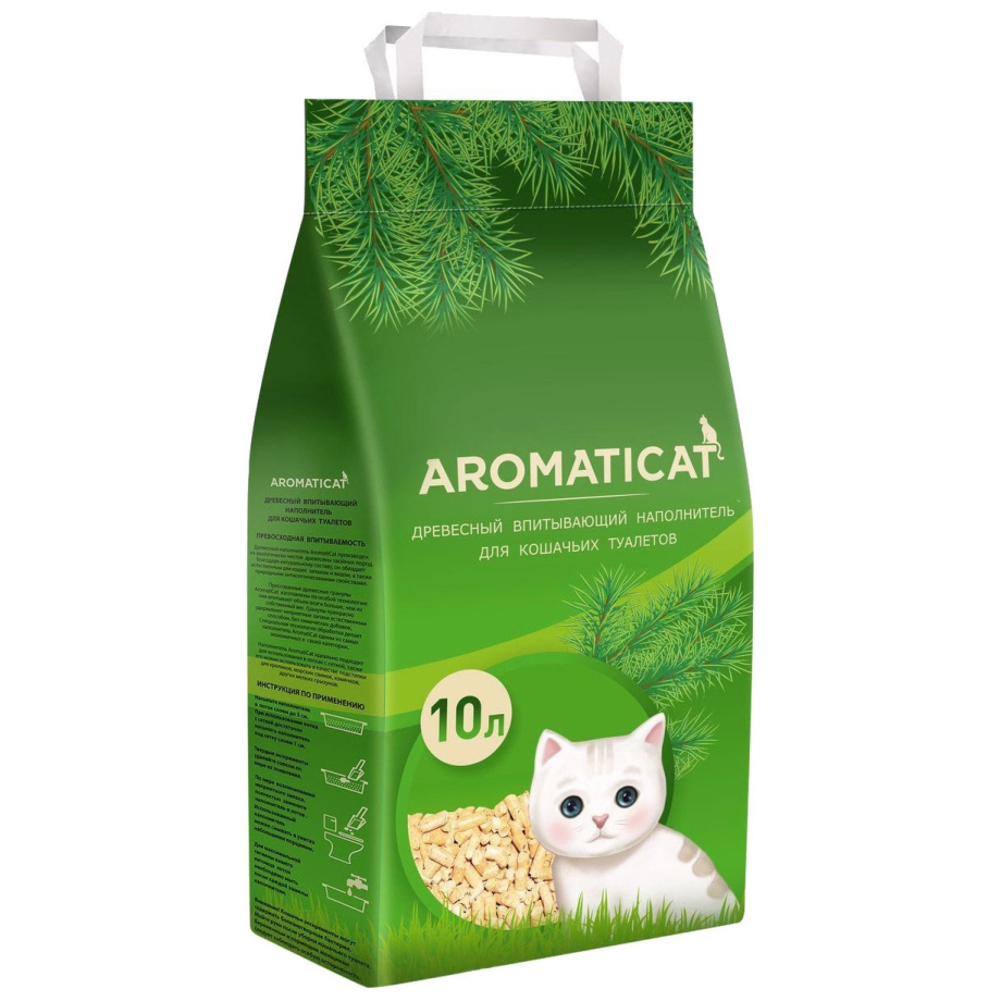 Впитывающий наполнитель AROMATICAT древесный 10 л
