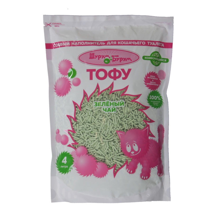 Наполнитель для кошачьего туалета тофу комкующийся