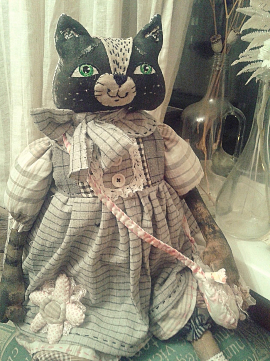 Тряпичная кукла котик