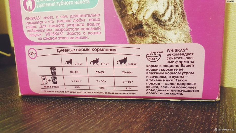 Сухой корм вискас для кошек нормы кормления