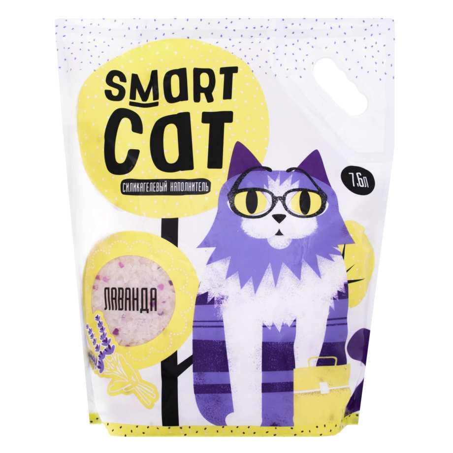 Впитывающий наполнитель Smart Cat силикагелевый "Лаванда" 7.6 л
