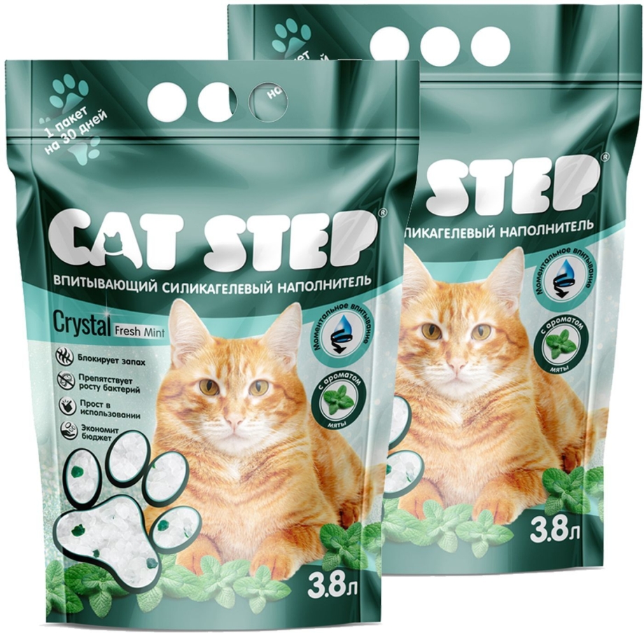 Cat Step силикагель Fresh Mint 3,8л наполнитель для кошек