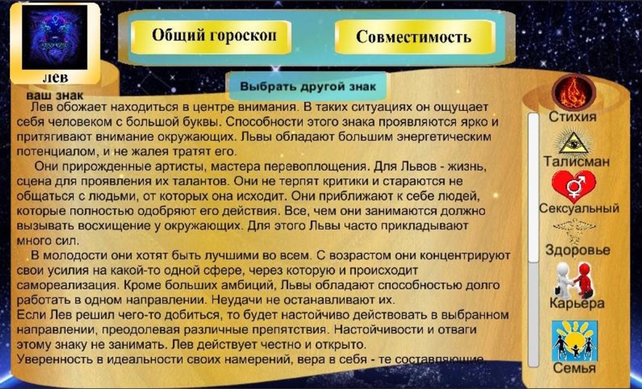 Векторный гороскоп Григория Кваши таблица