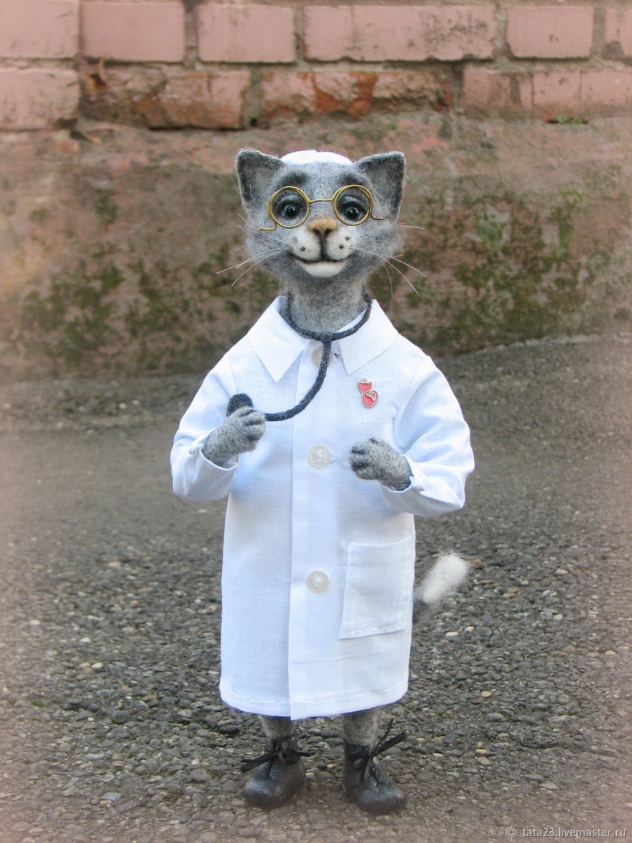 Кошка в костюме врача