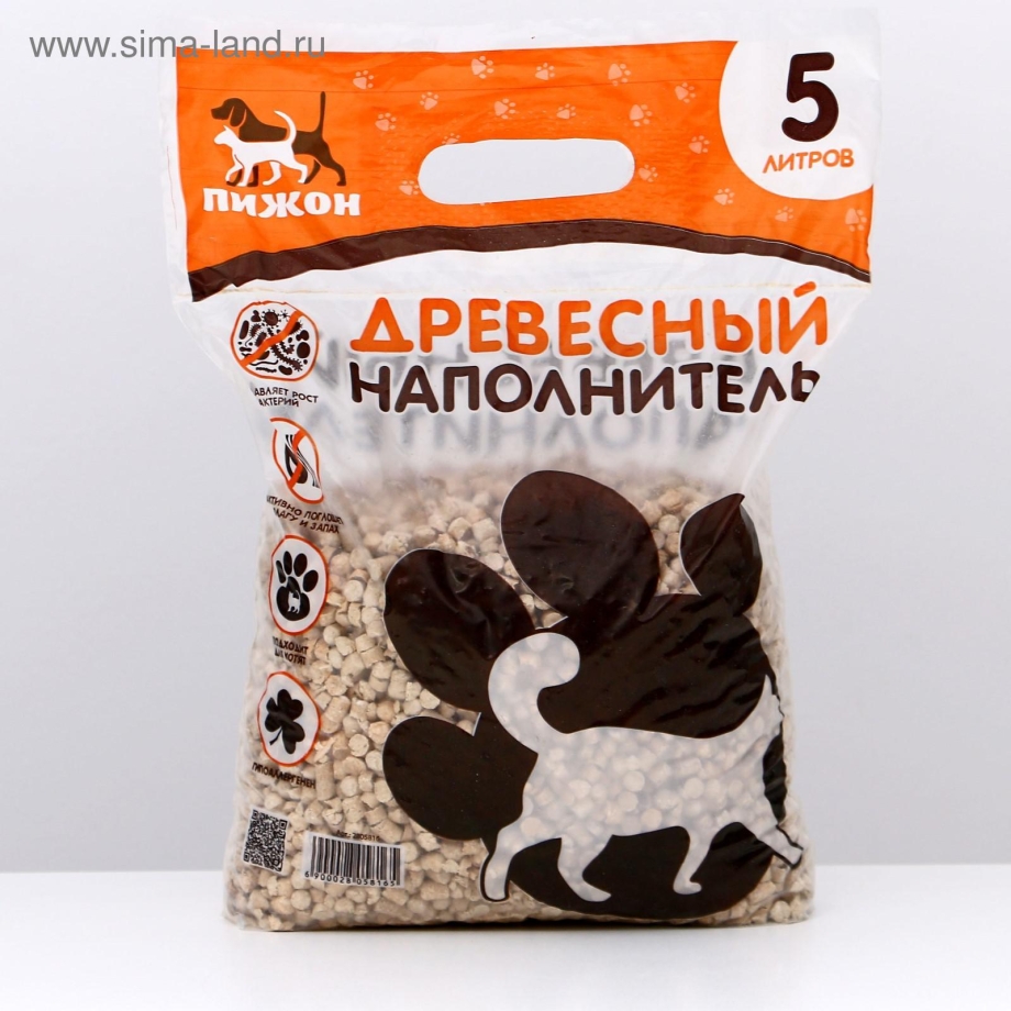 Наполнитель древесный пижон 5 л