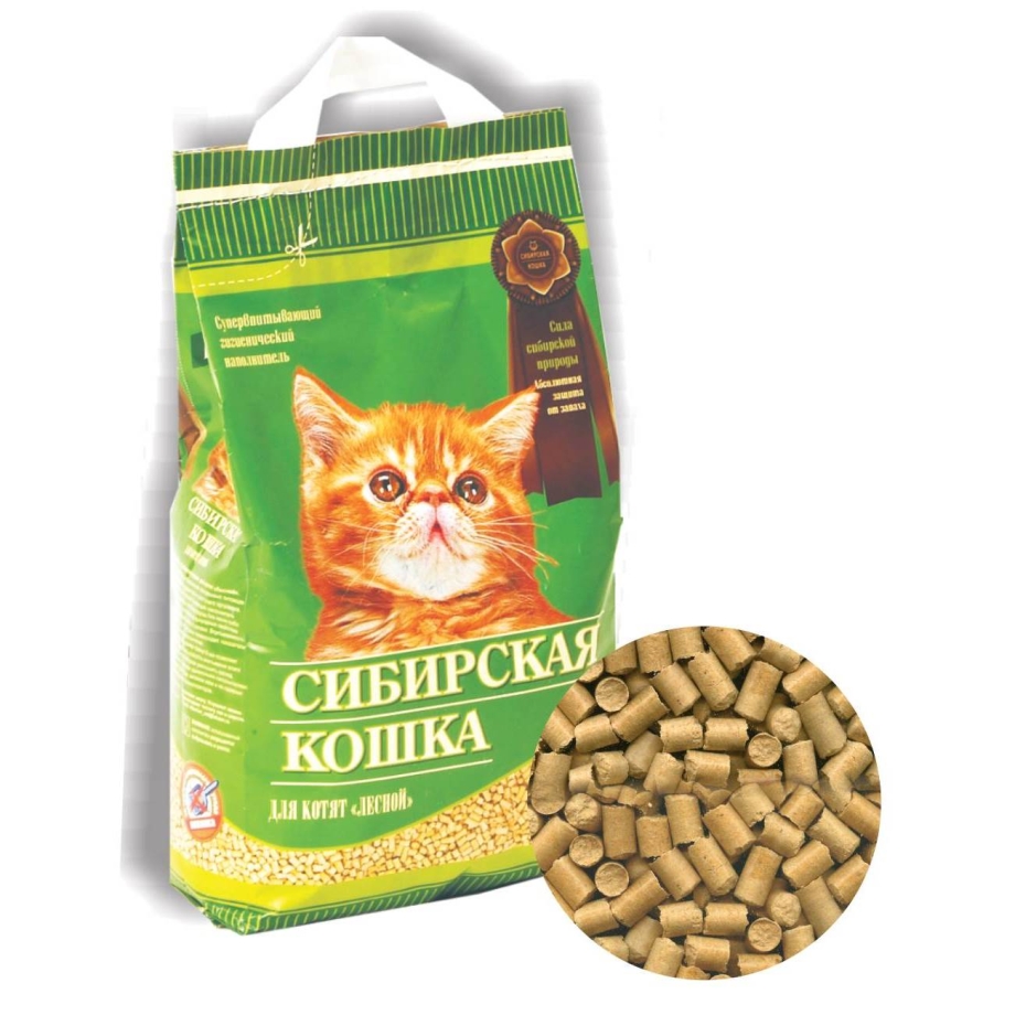 Сибирская кошка наполнитель Лесной древесный 5 л