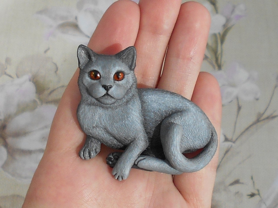 Котенок из полимерной глины