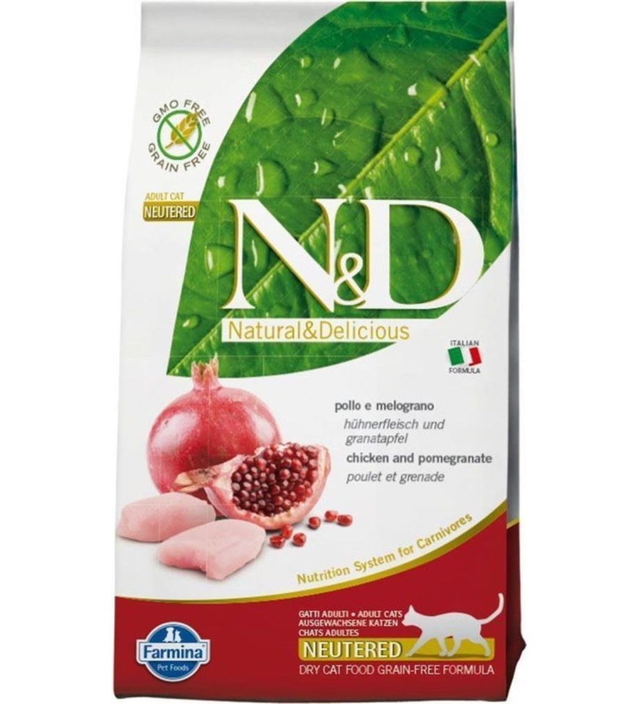 Корм для кошек Farmina n&d с курицей и с гранатом 1.5 кг