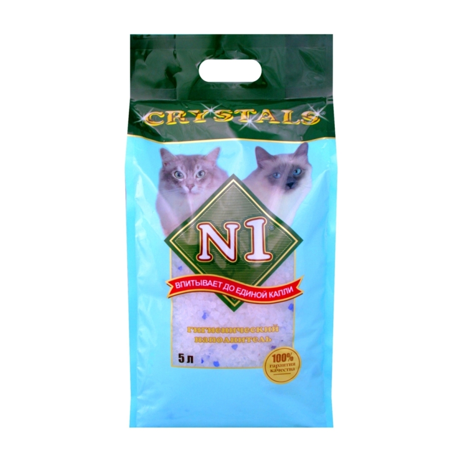 N1 Crystals силикагелевый наполнитель для кошек 5л