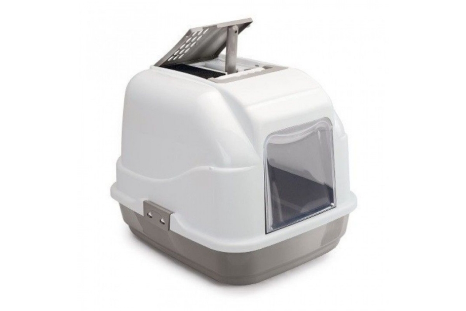 Туалет IMAC easy Cat для кошек закрытый бежево-серый 50х40х40см