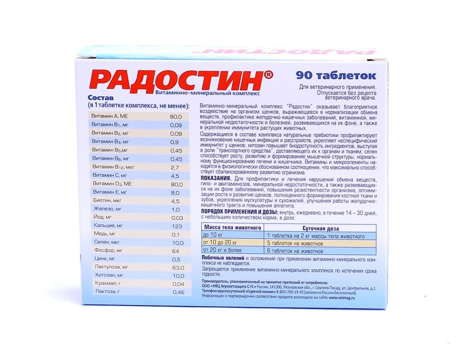 Витамины Радостин для собак