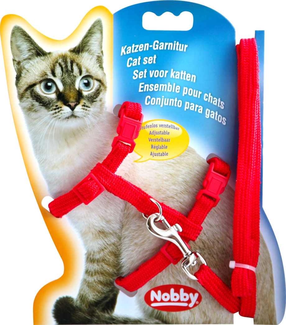 Шлейка для кошек Nobby, красный