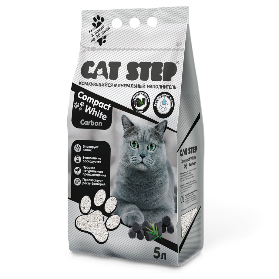 Cat Step минеральный Compact White Lavеnder 5л комкующийся