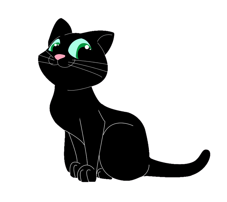 Черная кошка мультяшная