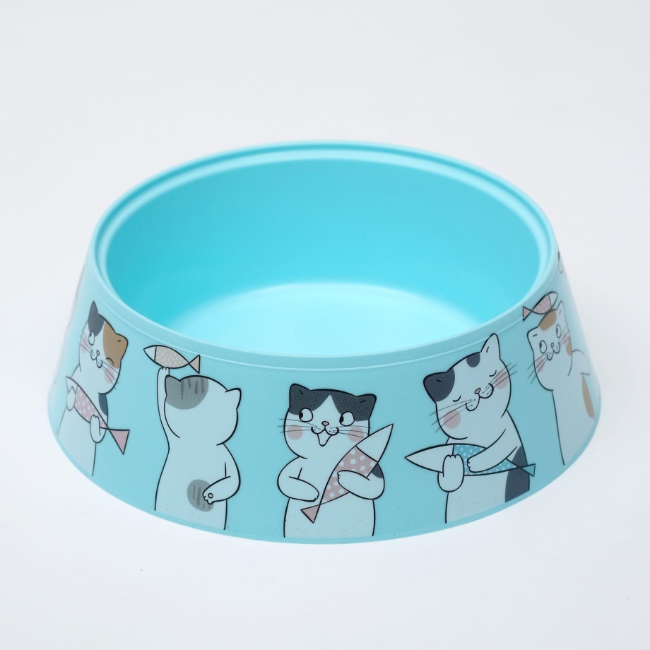 Миска д/кошек "Мур-мяу" 0,2л св.серая м7851