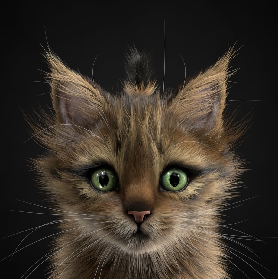 Котенок с зелеными глазами