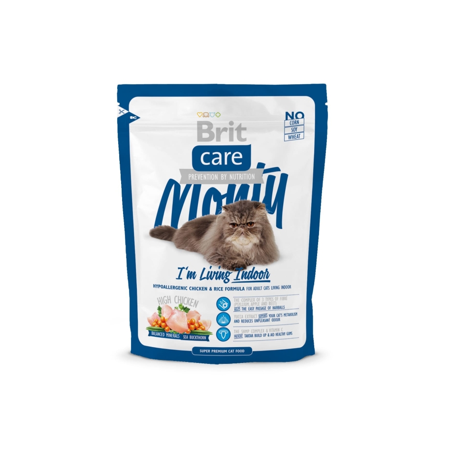 Корм сухой Brit Care Cat Monty Indoor для кошек , живущих в помещении 400гр
