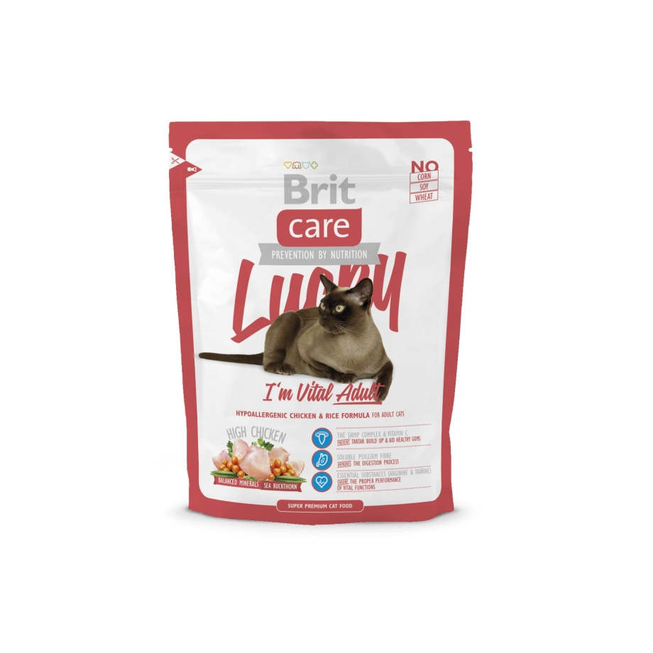 Брит 7кг Care Cat Lucky Vital Adult для взрослых кошек