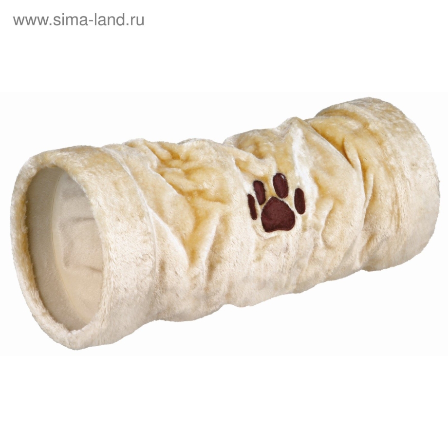Trixie тоннель для кошки, плюш, 60 см/ø 22 см бежевый