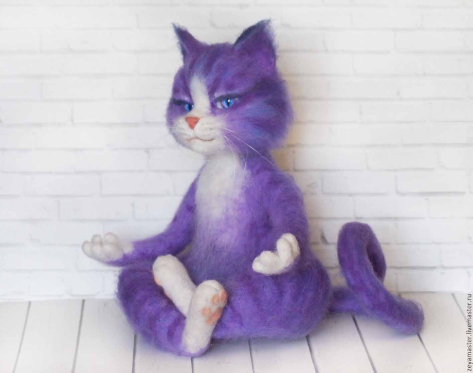 Валяные игрушки из сиреневой шерсти