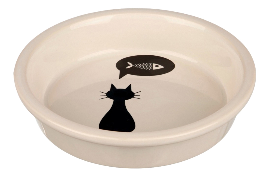 Трикси миска д/кошек с рисунком "кошка", керамика 0,25л*ф11см 4019
