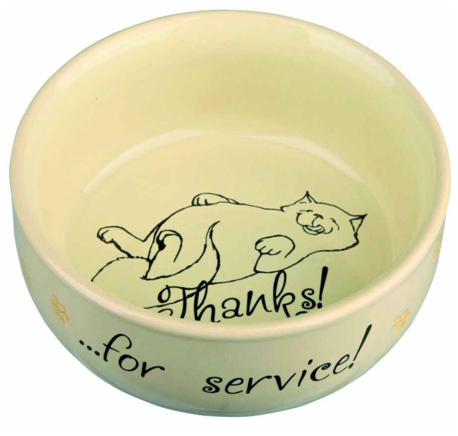 Миска Trixie керамическая "thanks for service" 0,3л /11см