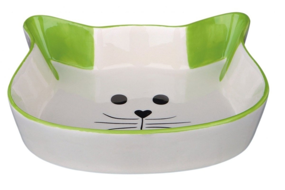 Миска Trixie керамическая Cat face, 0,25 л/12 см