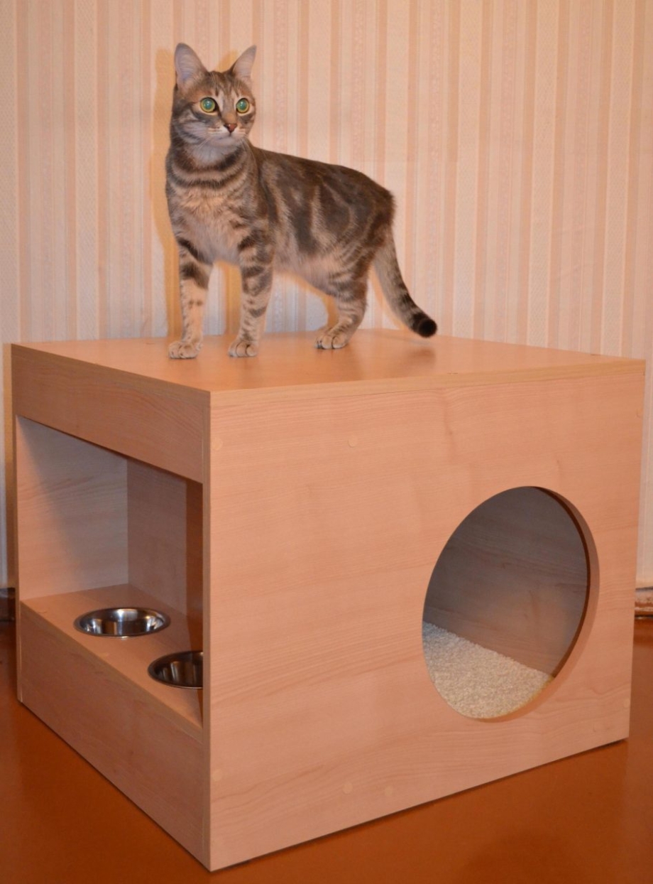 Домик для кота из коробки