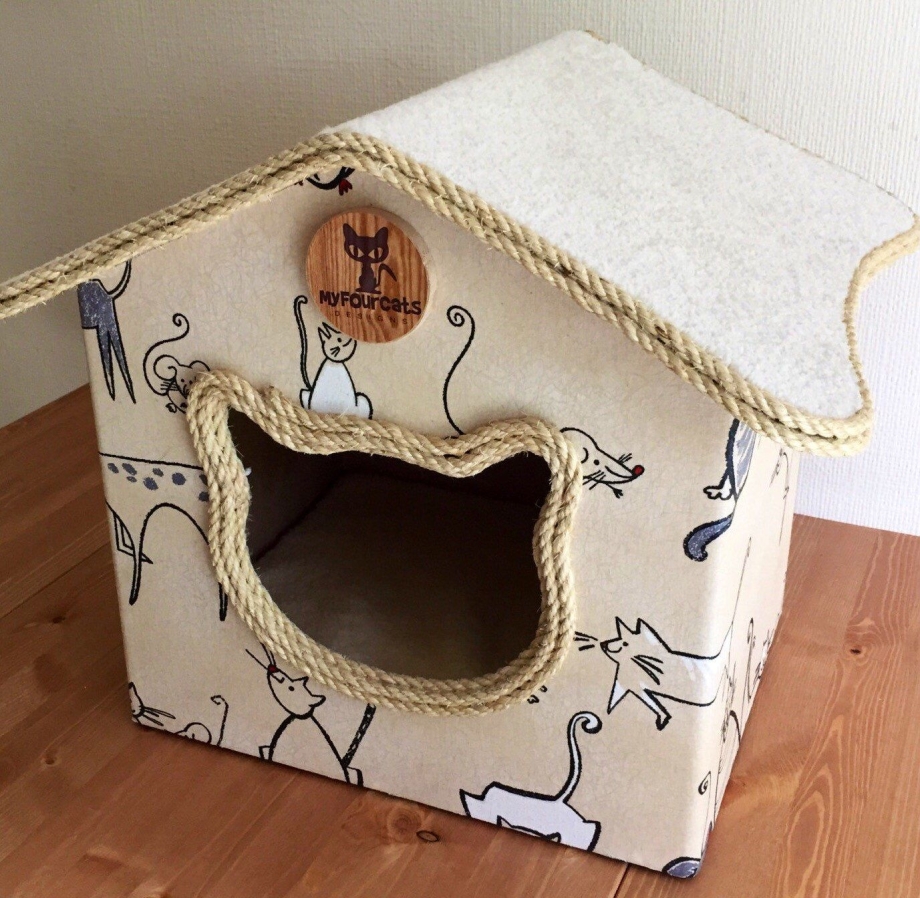 Кошачий дом из коробок