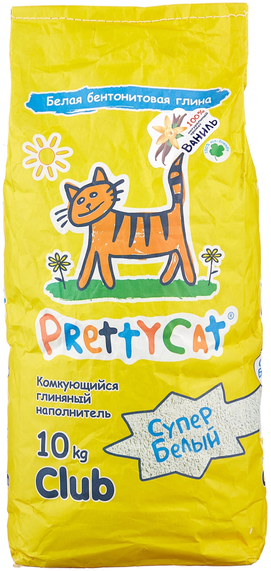 Комкующийся наполнитель PRETTYCAT супер белый с ароматом ванили 2 кг