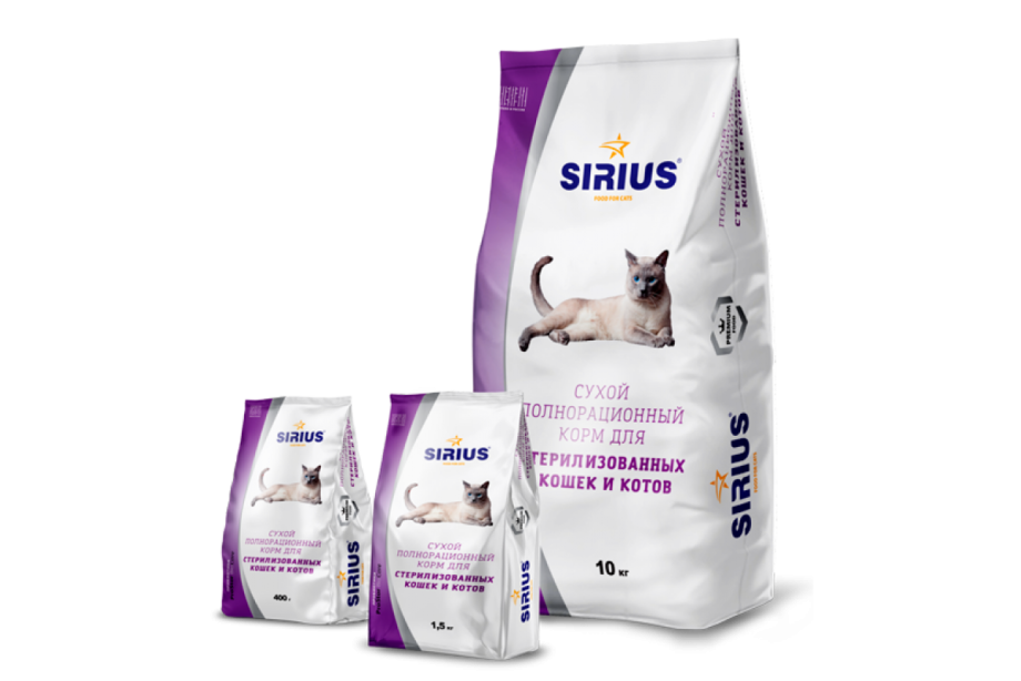 Сухой полнорационный корм для котят ТМ Sirius 1.5 кг