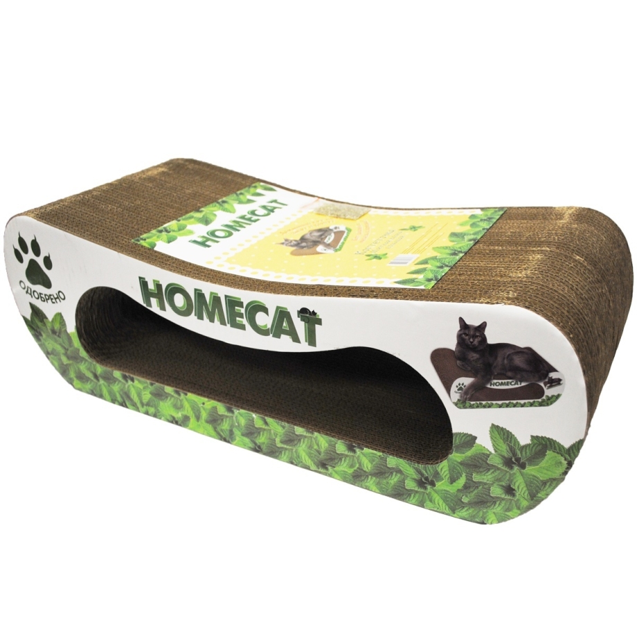 Когтеточка для кошек Homecat мятная волна, большая, 61 х 25 х 20 см