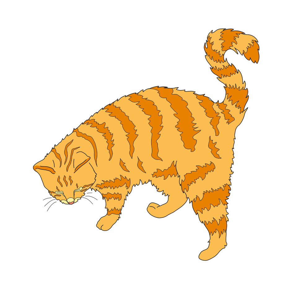 Мультяшный котик полосатый