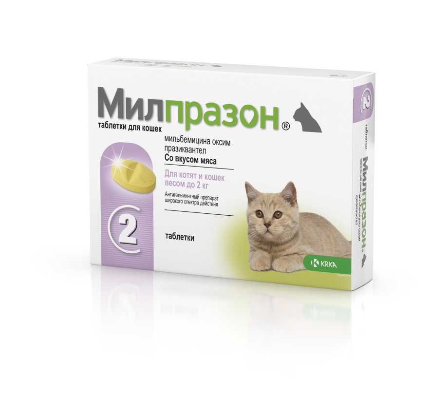 Таблетки от глистов для кошек Милпразон