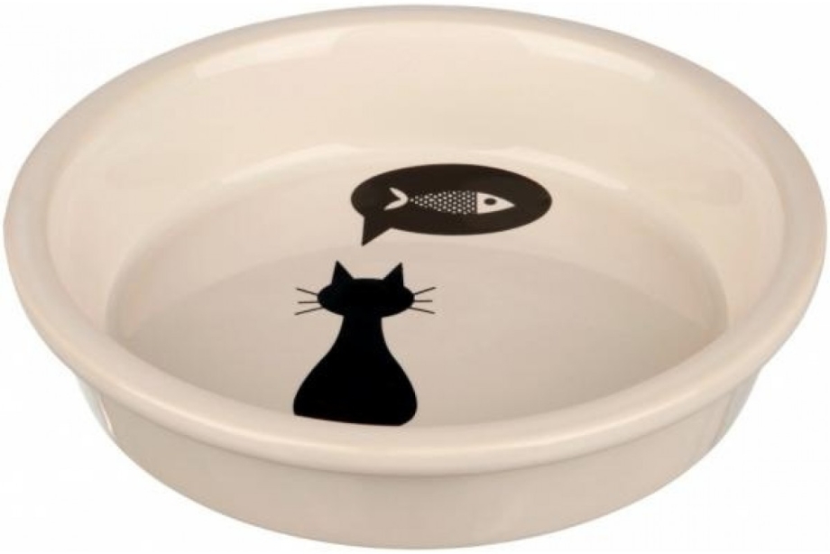 Трикси миска д/кошек с рисунком "кошка", керамика 0,25л*ф11см 4019