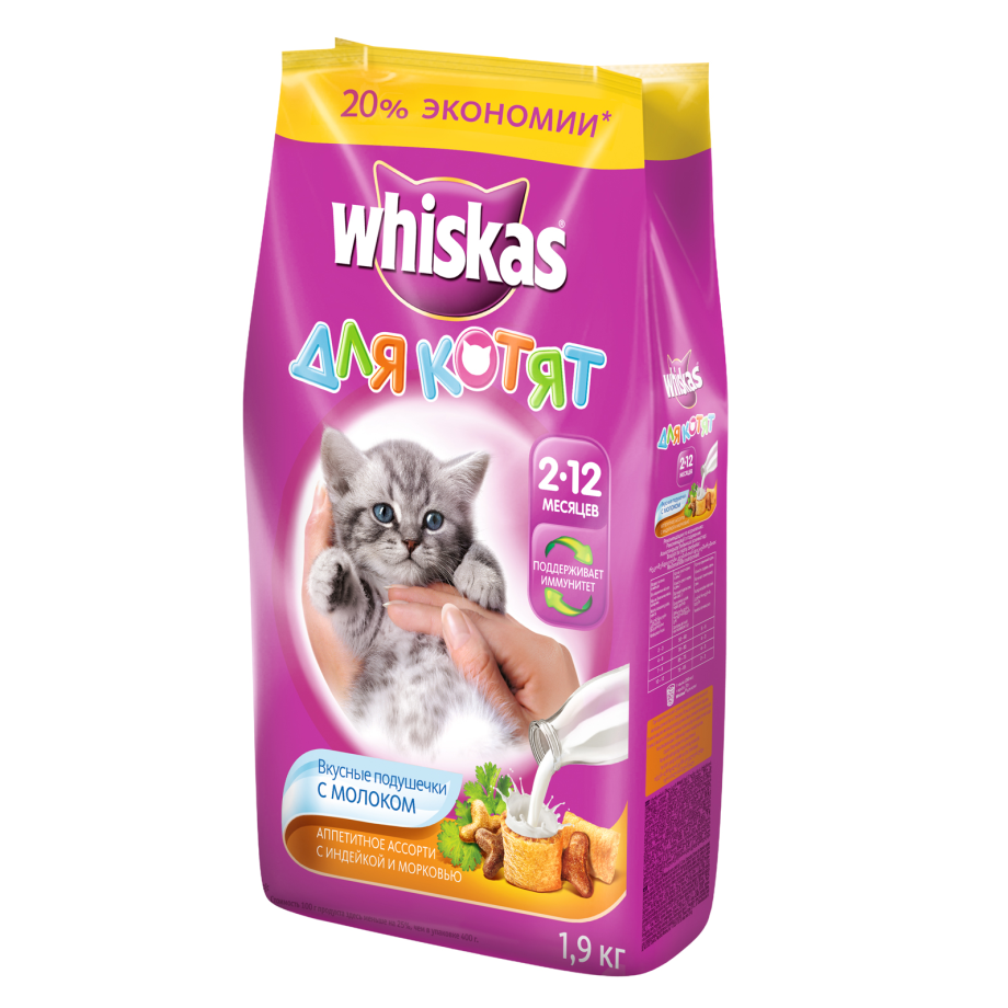Корм для котят Whiskas с индейкой 1.9 кг