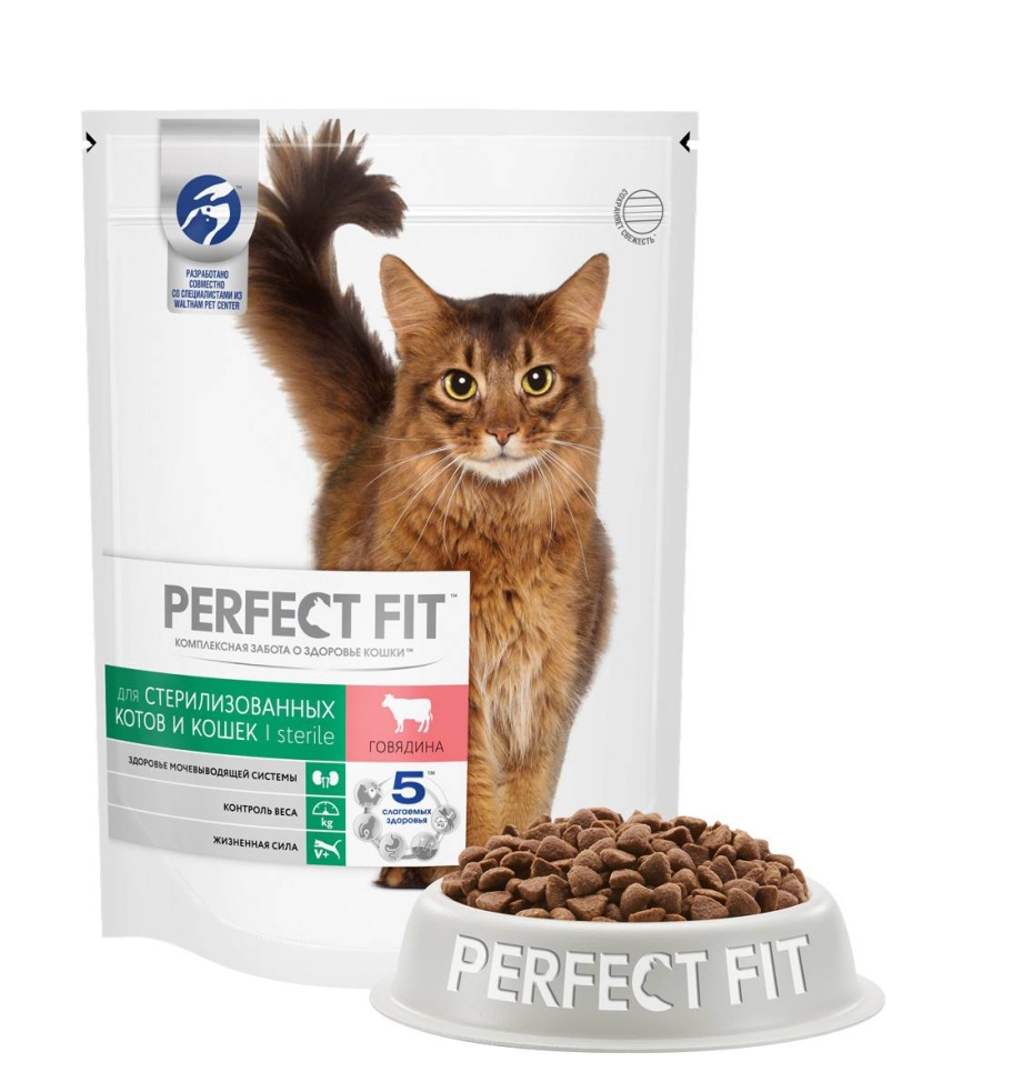 Корм для кошек perfect Fit для здоровья кожи и шерсти, с говядиной 24шт. Х 85 Г