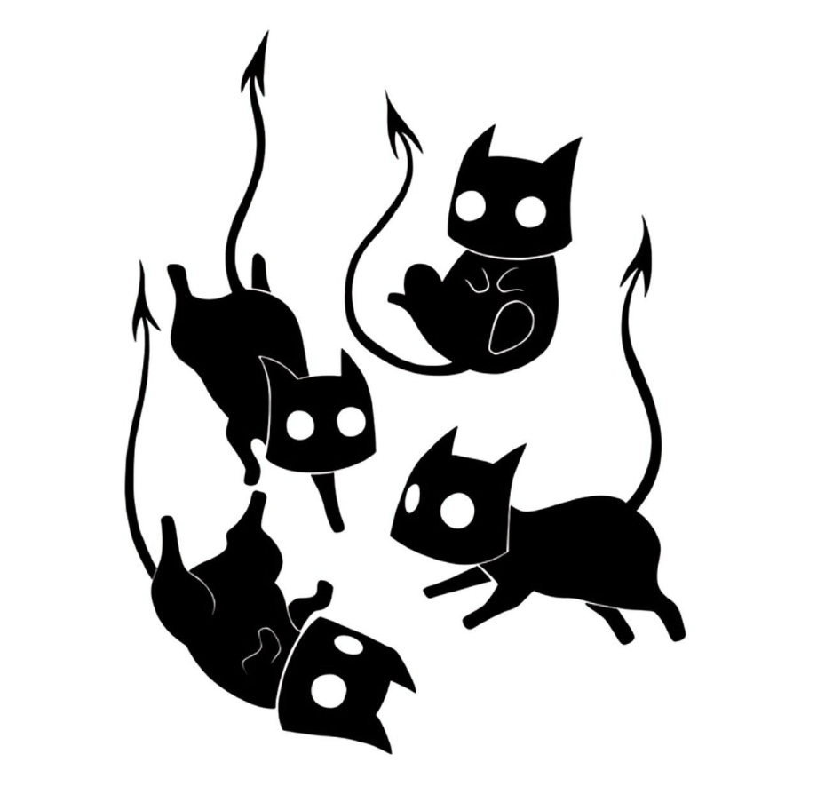 Тату черная кошка эскизы