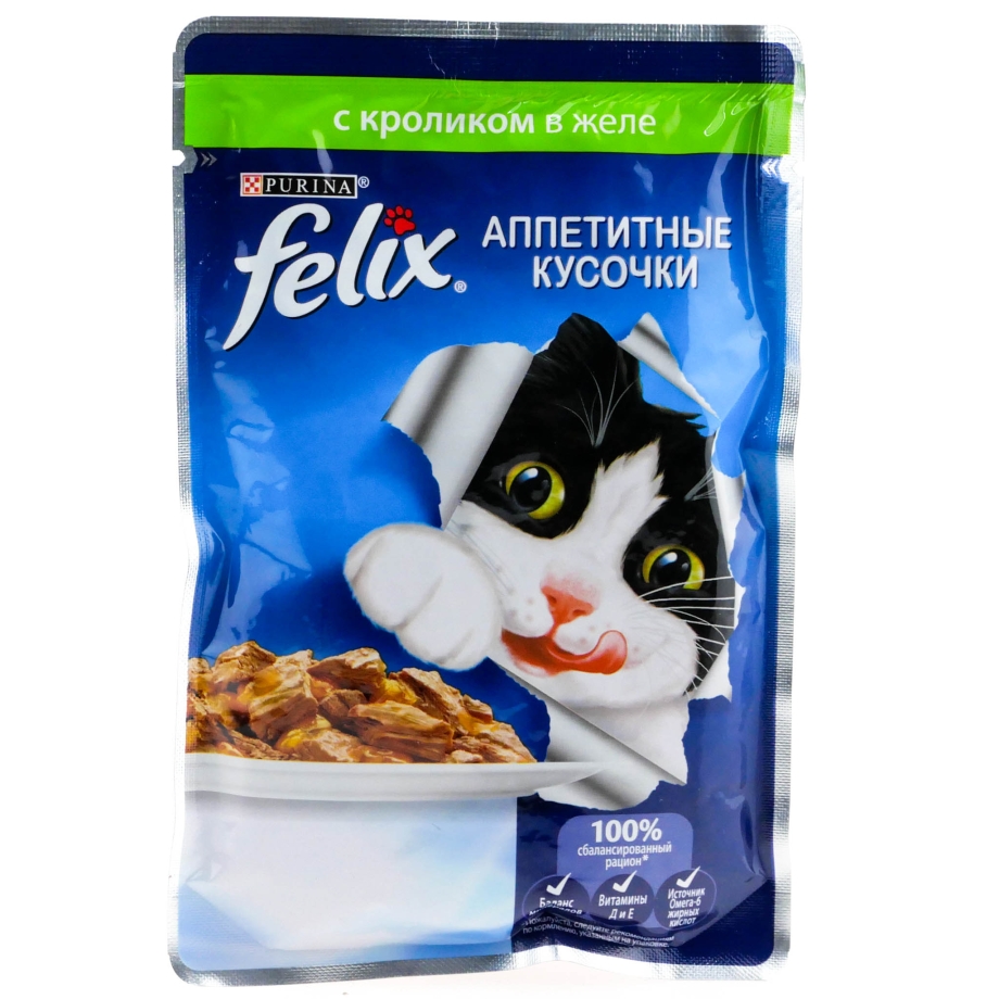 Корм для кошек "Феликс" двойной вкус 85г ягненок и курица