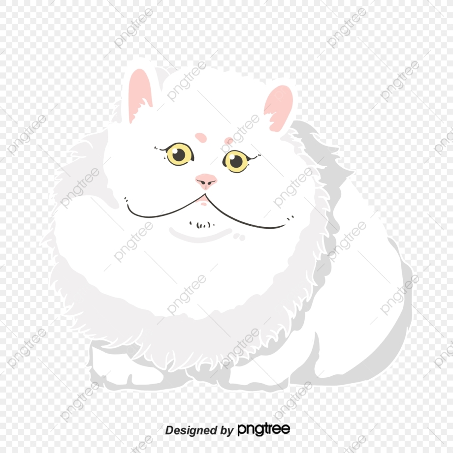 Белый толстый котик вектор