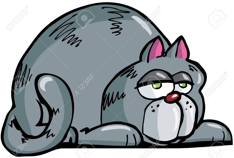 Серые коты мультяшные толстые