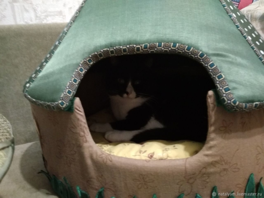 Мягкий домик для кота своими руками