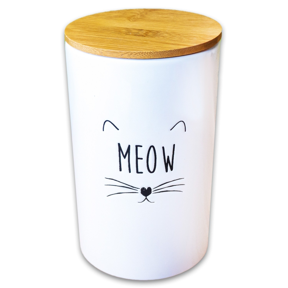 Бокс КЕРАМИКАРТ для хранения корма Meow 1700 мл белый
