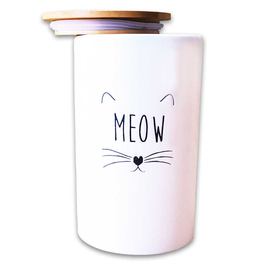Бокс КЕРАМИКАРТ для хранения корма Meow 1700 мл белый