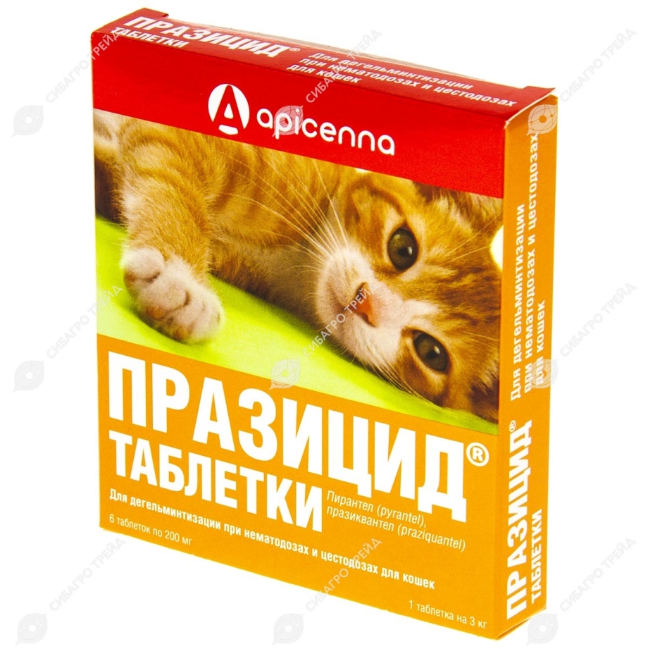 Празицид антигельминтик д/кошек 6таб Ветеринария